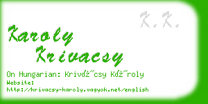 karoly krivacsy business card